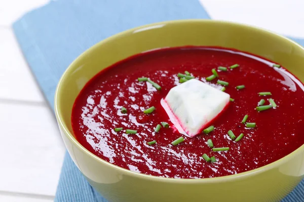 Beetroot cream soup — Stock Photo, Image