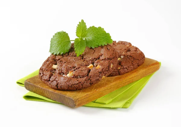 Chocolate nut fudge cookies — Stock Photo, Image