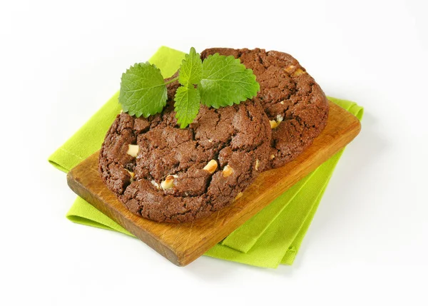 Çikolatalı fındık çikolata soslu kurabiye — Stok fotoğraf