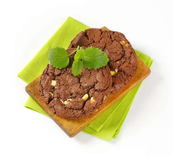Çikolatalı fındık çikolata soslu kurabiye — Stok fotoğraf