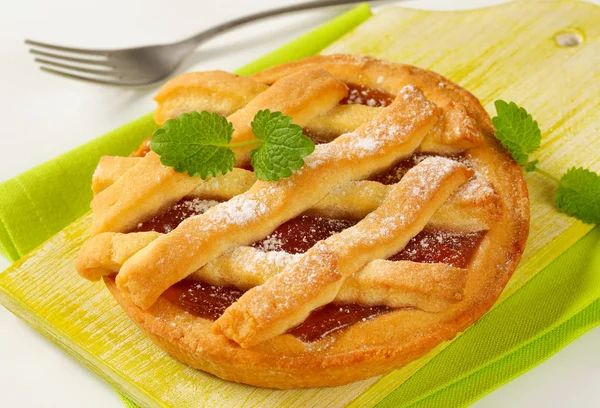 Lattice jam tart — Stock Photo, Image