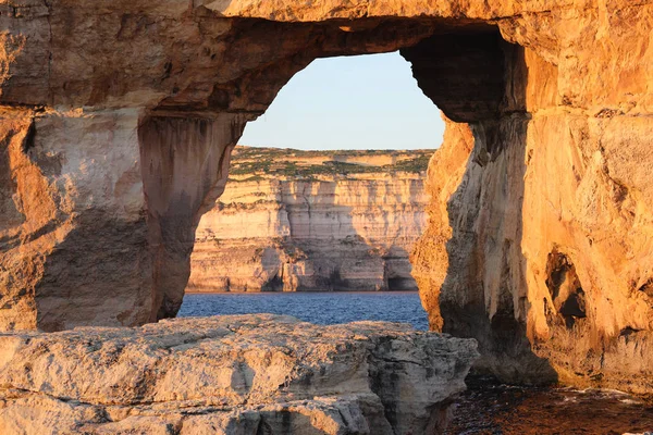 AZÚROVÉ okno, Ostrov Gozo, Malta — Stock fotografie