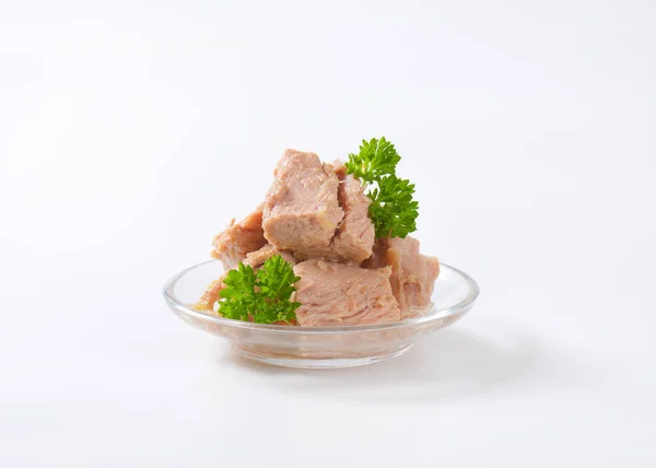 Bowl of canned tuna — Stock Photo, Image