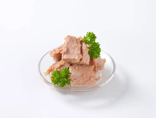 Bowl of canned tuna — Stock Photo, Image