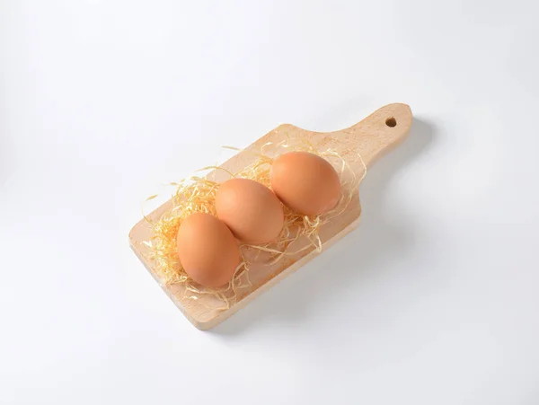 Καφέ αυγά και άχυρο — Φωτογραφία Αρχείου