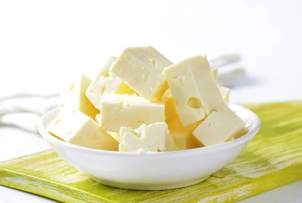 Kockára vágott feta sajt — Stock Fotó