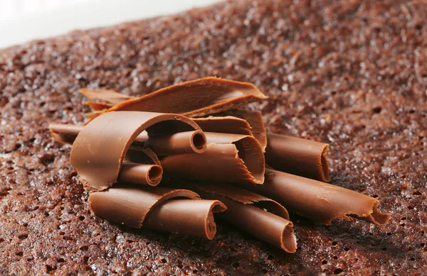 Brownie garni de boucles de chocolat — Photo