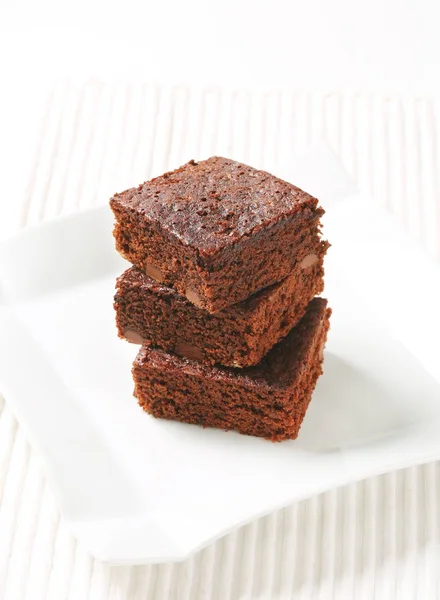 Chocolade chip brownies — Stockfoto