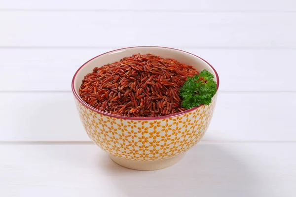 Tigela de arroz vermelho — Fotografia de Stock