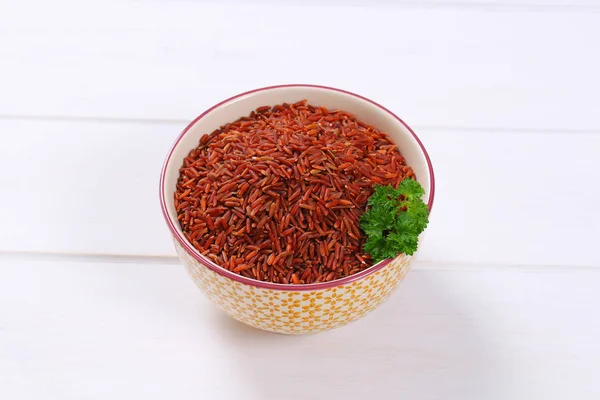 Tigela de arroz vermelho — Fotografia de Stock