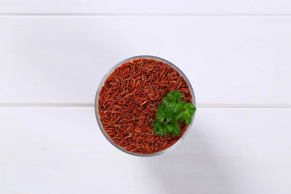 Glas voor rode rijst — Stockfoto