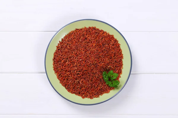 Plate of red rice — Stock Photo, Image