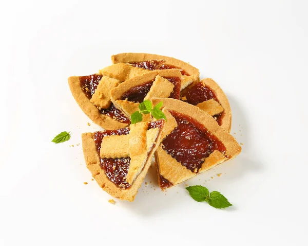 Fette di crostata di marmellata di fragole — Foto Stock