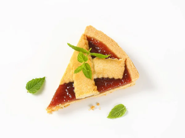 Tranche de tarte confiture de fraises — Photo