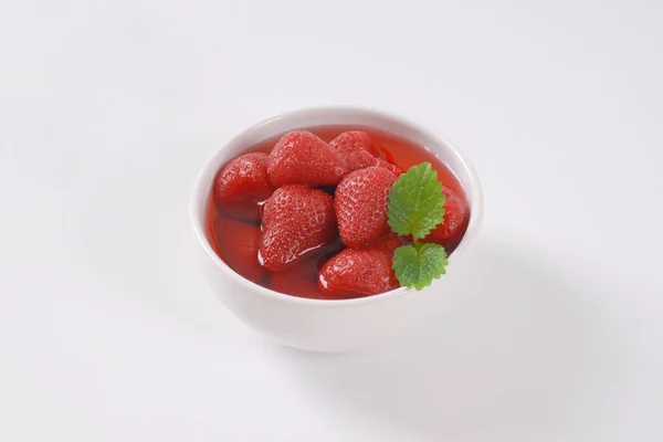 Bowl of strawberry compote — Stock Photo, Image