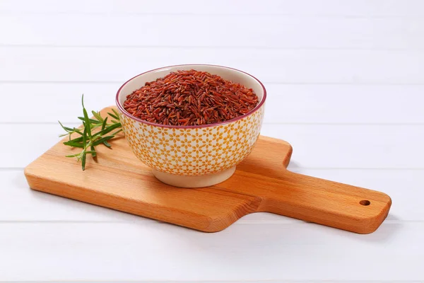 Tigela de arroz vermelho — Fotografia de Stock