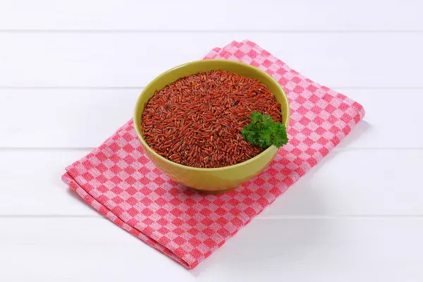 Bowl of red rice — Stock Photo, Image