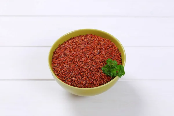 Miska ryżu czerwony — Zdjęcie stockowe