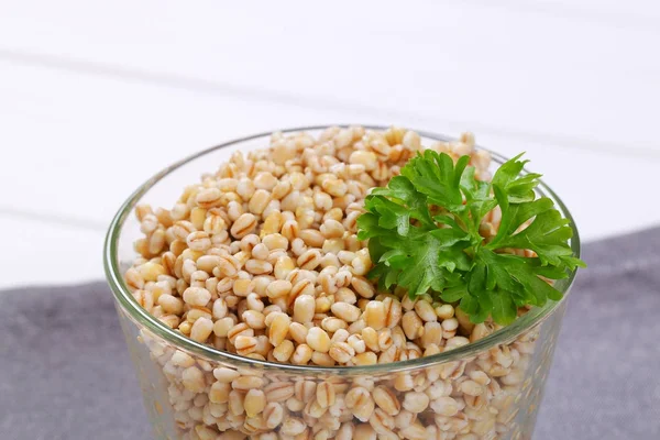 Cooked pearl barley — Stock Photo, Image