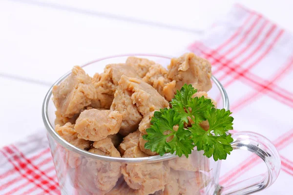 Cubos de carne de soja — Fotografia de Stock