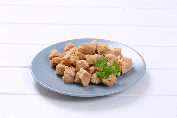 Cubes of soy meat — Stock Photo, Image