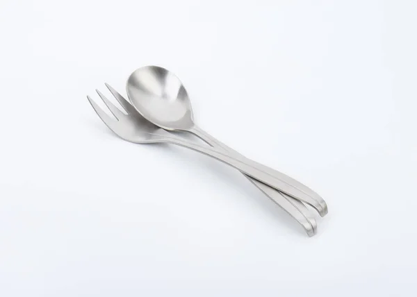 金属汤匙和叉子 — 图库照片