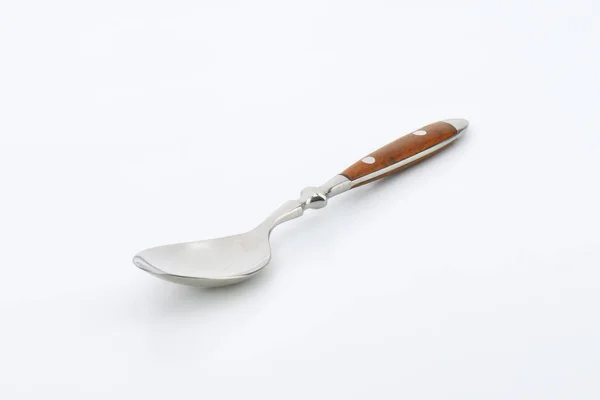 Wooden-handled table spoon — Stock Photo, Image
