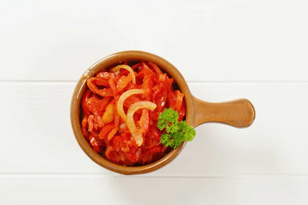 Inlagda röda paprika — Stockfoto