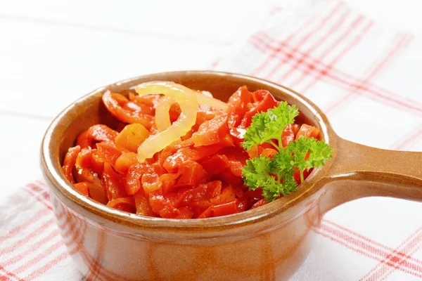Pickled red peppers — Stock Photo, Image