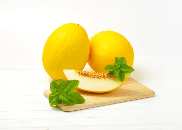 Färska gula meloner — Stockfoto