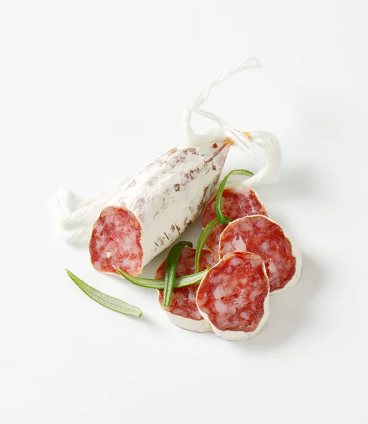 Fuet - Catalan dry cured sausage — Stock Photo, Image