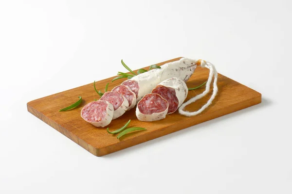 Fuet - Catalan dry cured sausage — Stock Photo, Image