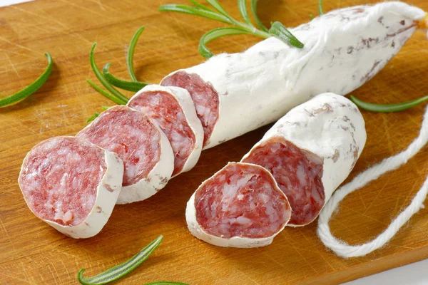 Fuet - Catalan dry cured sausage — Stock Photo, Image