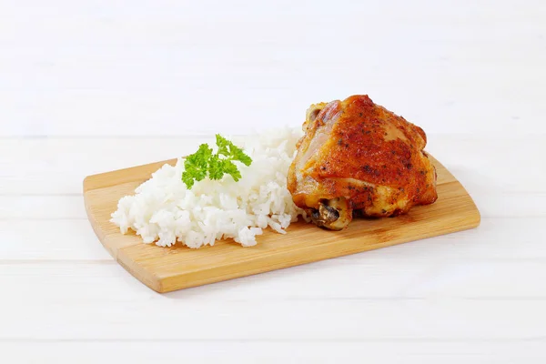 Roasted chicken with rice — Stock Photo, Image