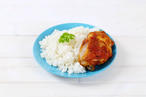 Roasted chicken with rice — Stock Photo, Image