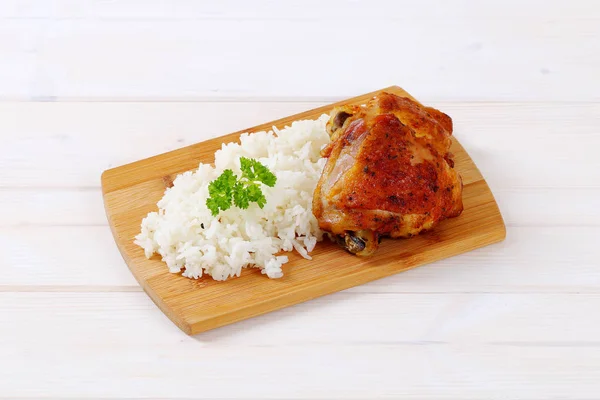 Roasted chicken with rice — Stock Photo, Image