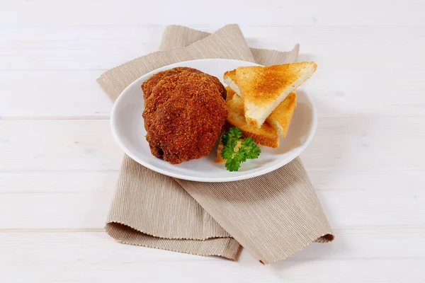 Fried burgers with toasted bread — Stock Photo, Image