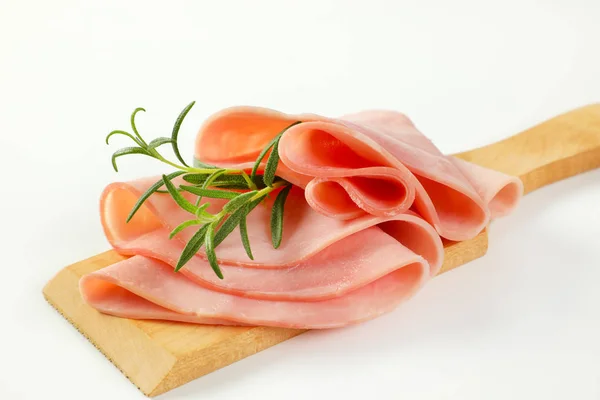 Thin slices of ham and rosemary — Stock Photo, Image