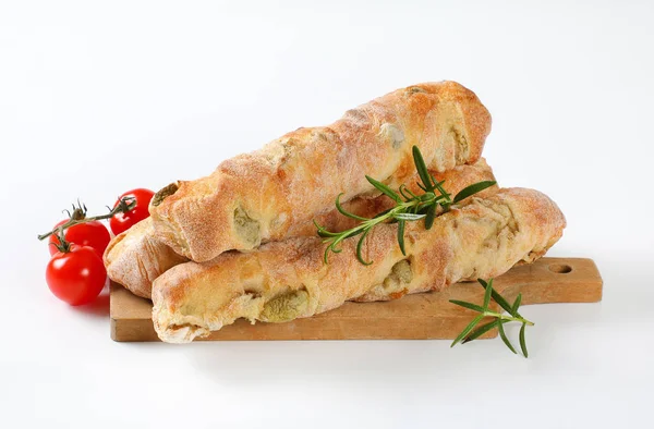Pan italiano con aceitunas verdes — Foto de Stock