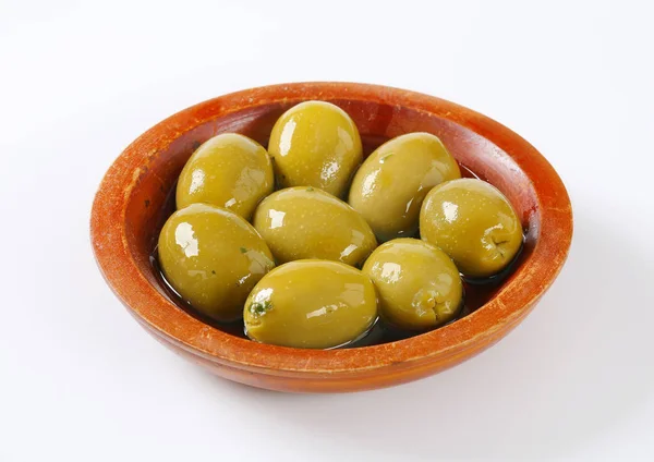 Bol d'olives vertes — Photo