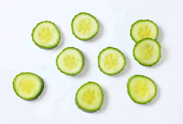 Slices of green cucumber — Stock Photo, Image