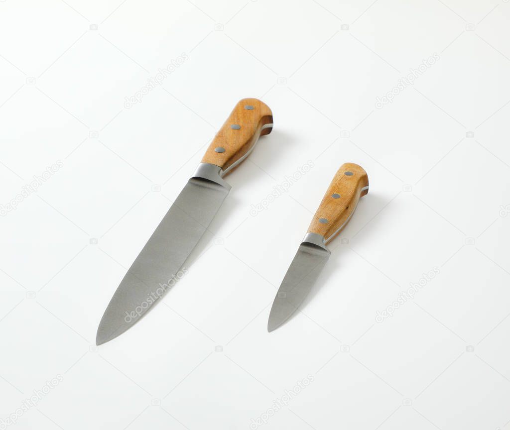 Two sharp kitchen knives