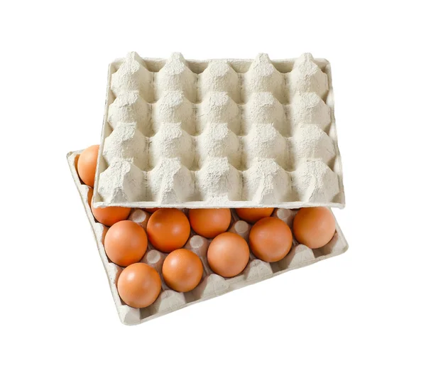 Caixa de vinte ovos frescos — Fotografia de Stock