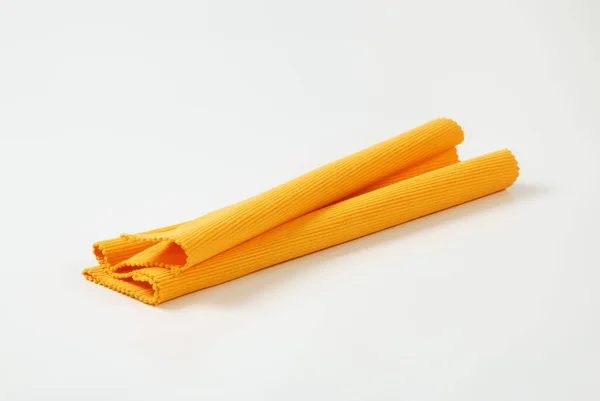 Orange ribbed cotton placemat — 스톡 사진