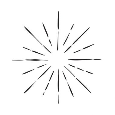 Elle çizilmiş Vintage Sunburst 