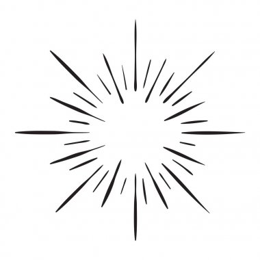 Elle çizilmiş Vintage Sunburst 