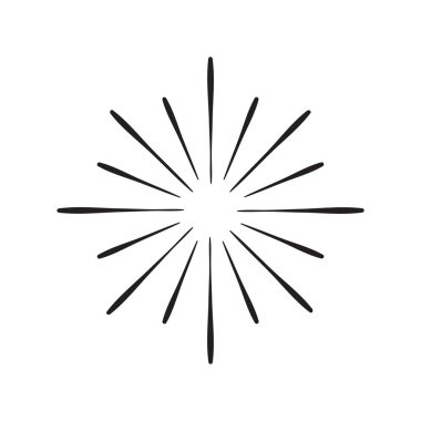 Elle çizilmiş Vintage Sunburst 