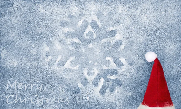 Snowflake, christmas hat, fiber fabric and glitter film, background — ストック写真