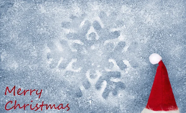 Sneeuwvlok, kerstmuts, fiber stof en glitter film, achtergrond — Stockfoto