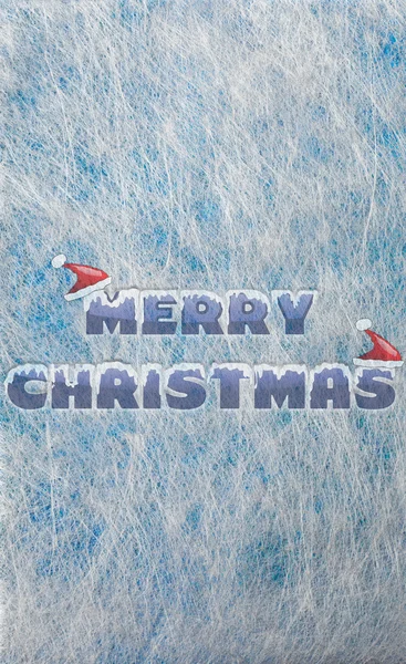 Glasvezel weefsel en glitter film- en de woorden vrolijk kerstfeest, achtergrond — Stockfoto